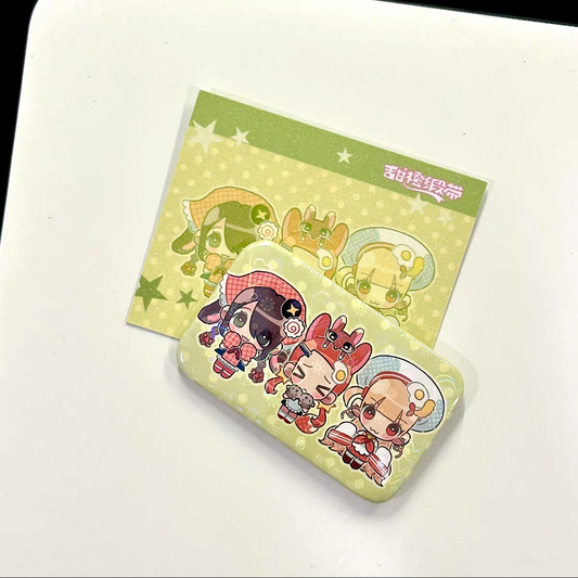 [Cacacerulean] Orange Ribbon Pin Button