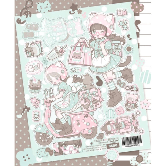 [Seolkee] Dot Mint Girl Sticker