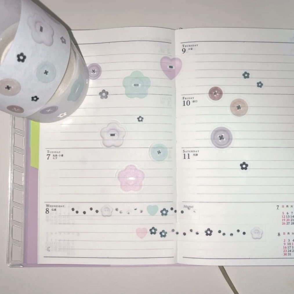 [Coraltree] Button Deco Kiss Cut Tape