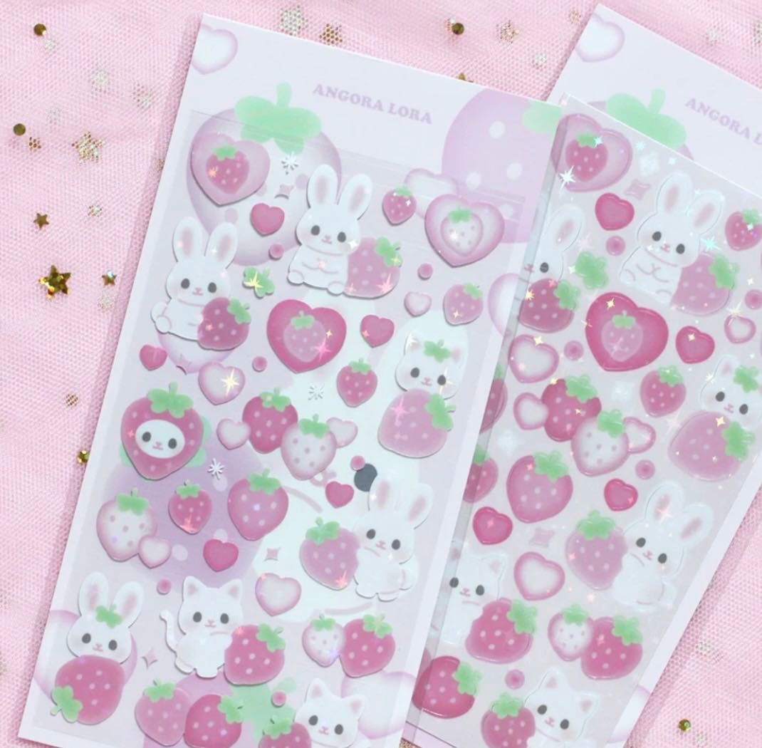[Angora Lora] Heart Fruit Sticker