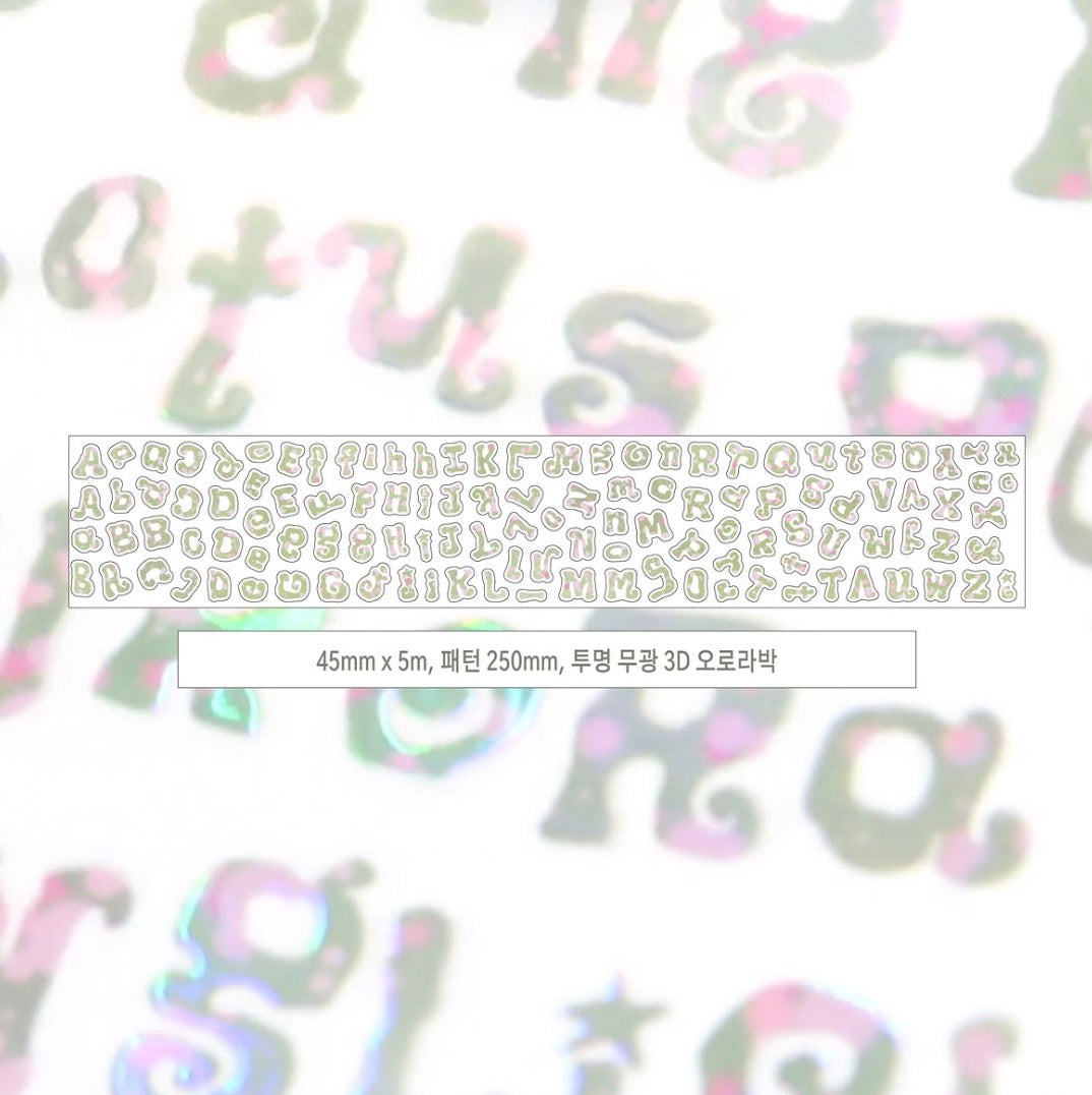 [St2krs] Twisty Alphabet Lotus Kiss Cut Tape