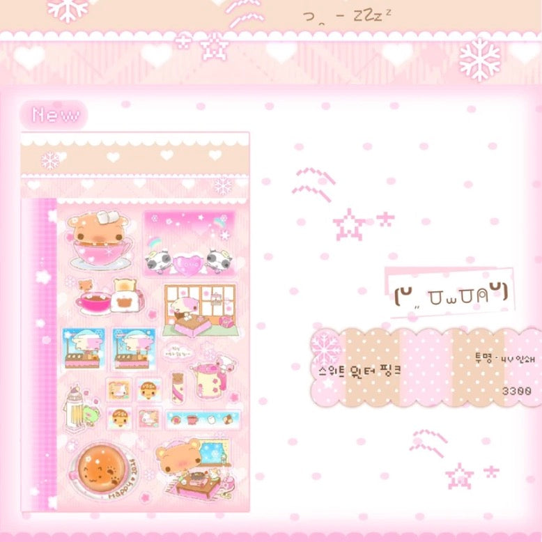 [Happy Nyang Day] Sweet Pink Winter Sticker