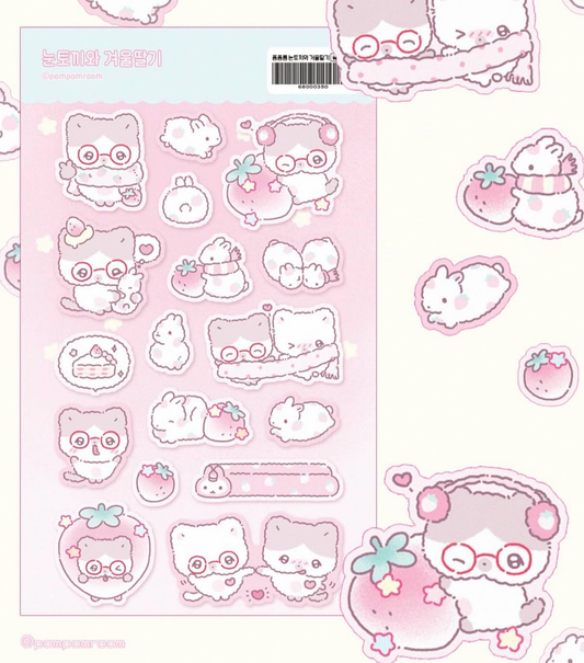 Pompomroom Strawberry Bunny Sticker