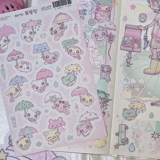 [Ako Aikong] Rain Talk Cute Sticker