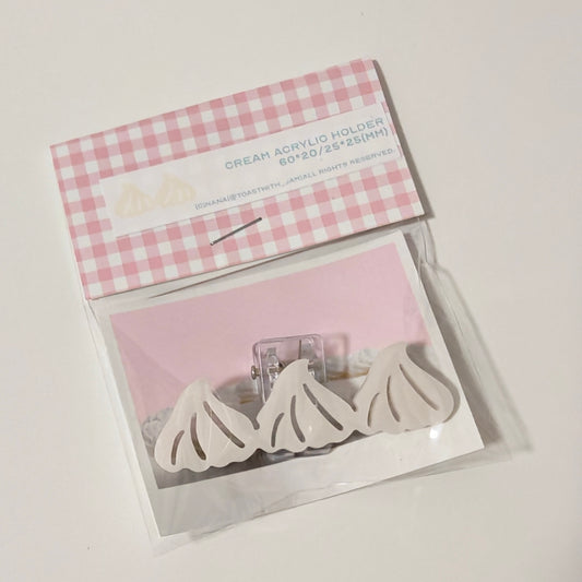 [Nana Shop] Cream Acrylic Holder Clip