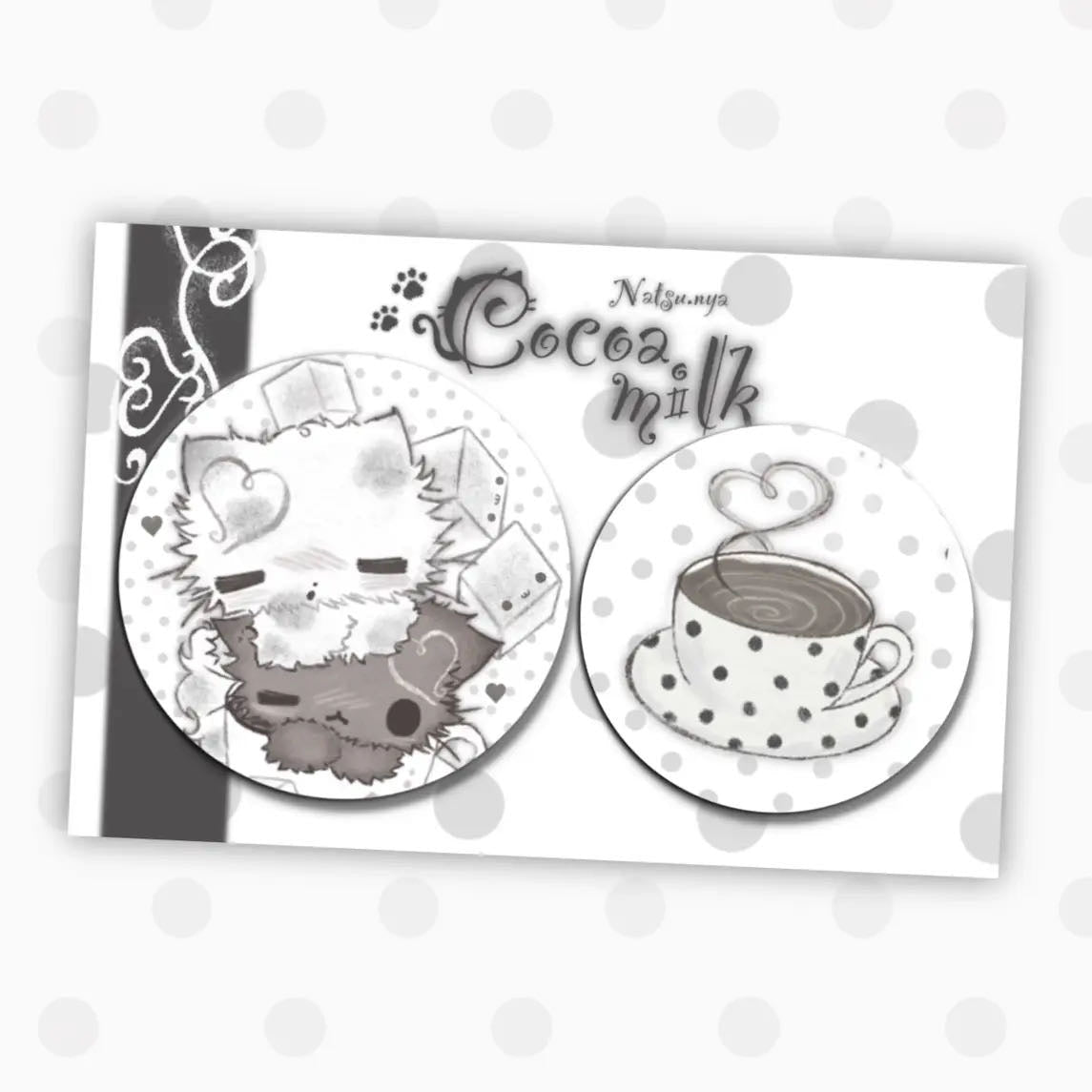 [Natsu Nya] Cocoa Milk Pin Button Set