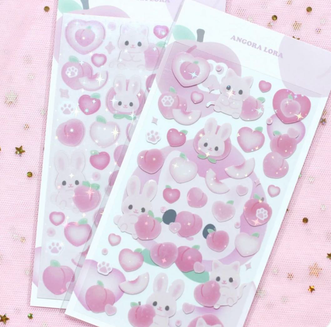 [Angora Lora] Heart Peach Sticker
