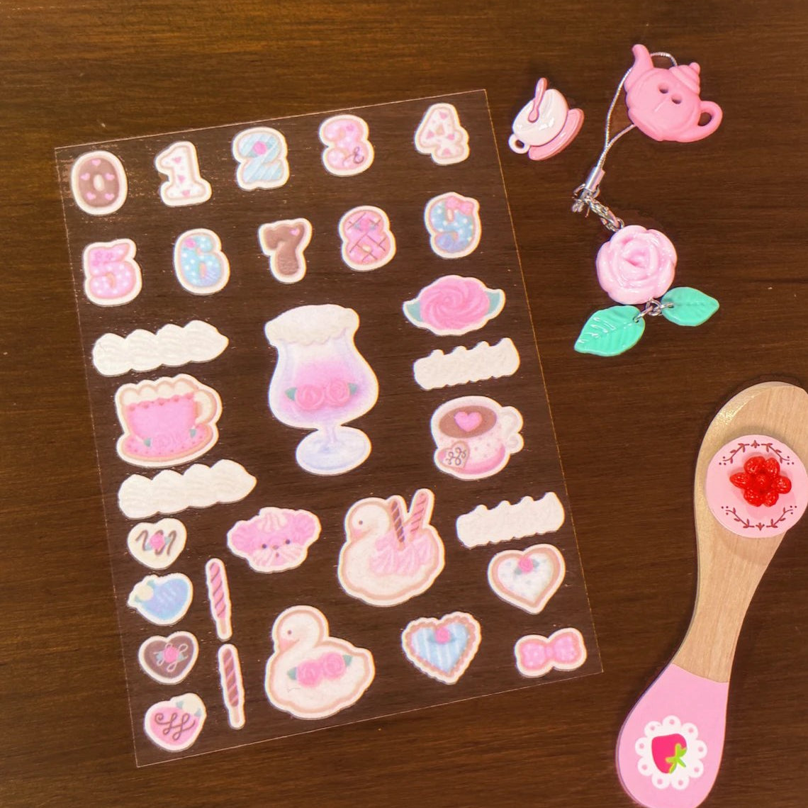 [Todakki] Rose Cafe Felt Sticker