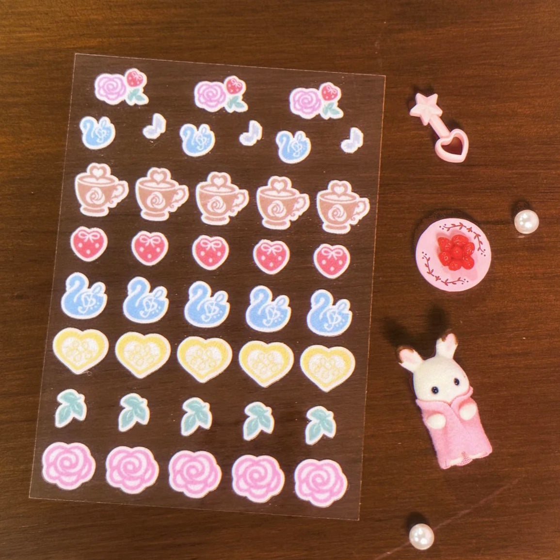 [Todakki] Rose Cafe Felt Sticker