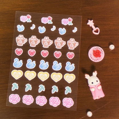 [Todakki] Rose Cafe Felt Sticker