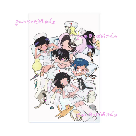 [Sunonebird] Nurse & Cat Fabric Poster 65*100cm