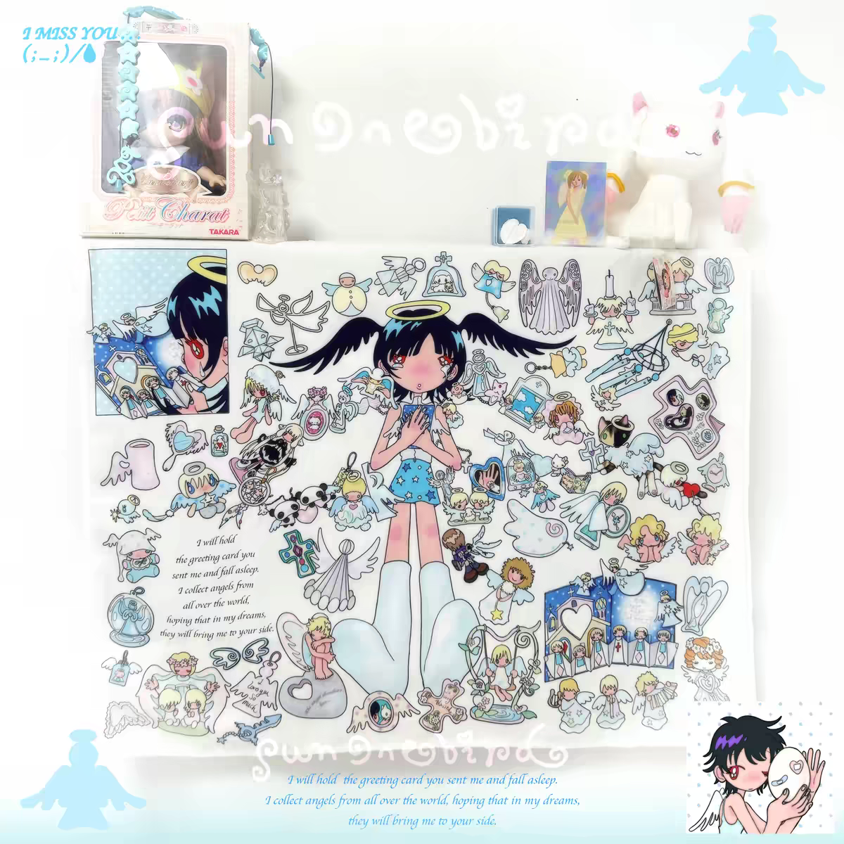 [Sunonebird] Collect Everythings Of The Angel Fabric Poster 79*100cm