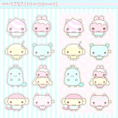 [Wansoclub] Coloured Ice Cream Sticker
