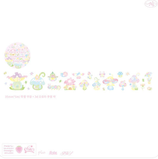 Pearly Button Aurora Fairy Mushrooms Kiss Cut Tape