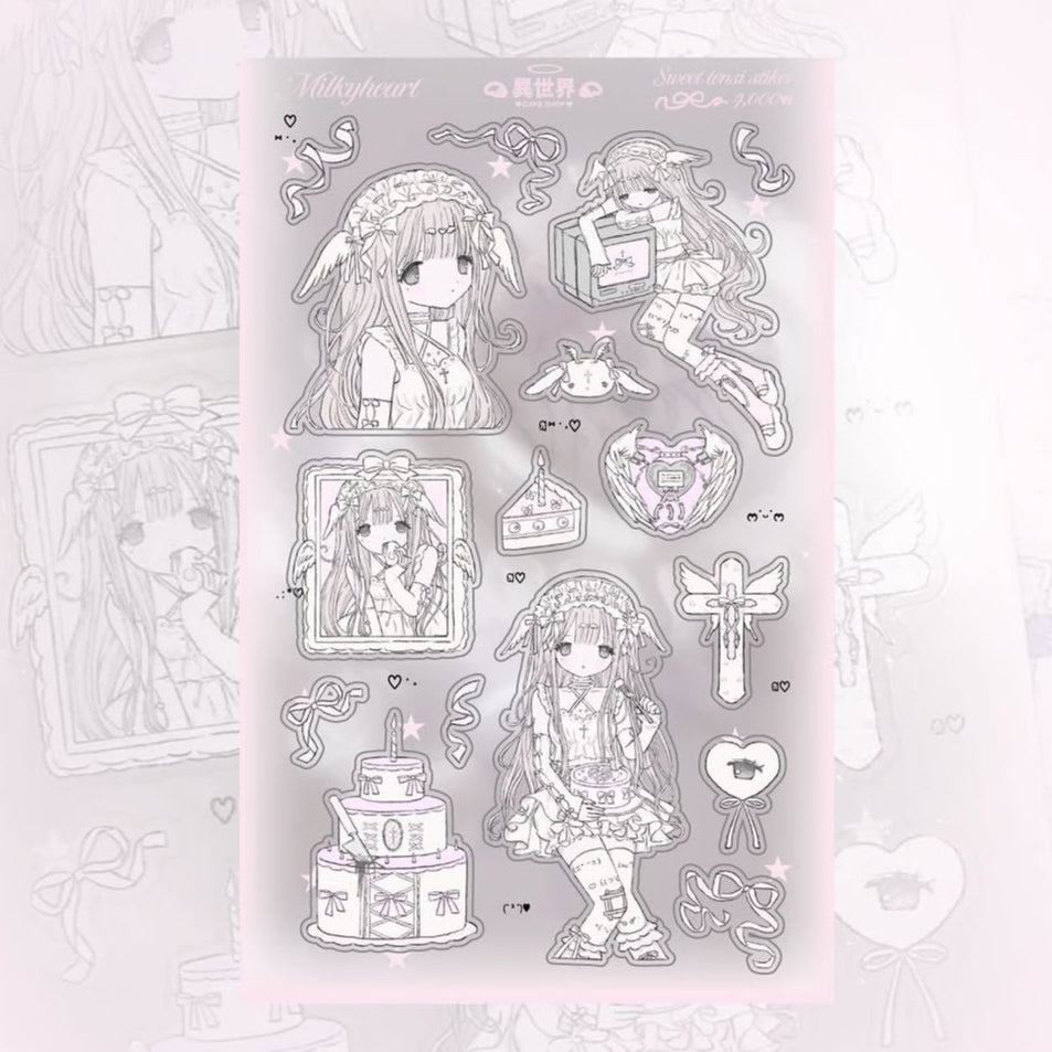 [Milky Heart] Cake Angel Sticker