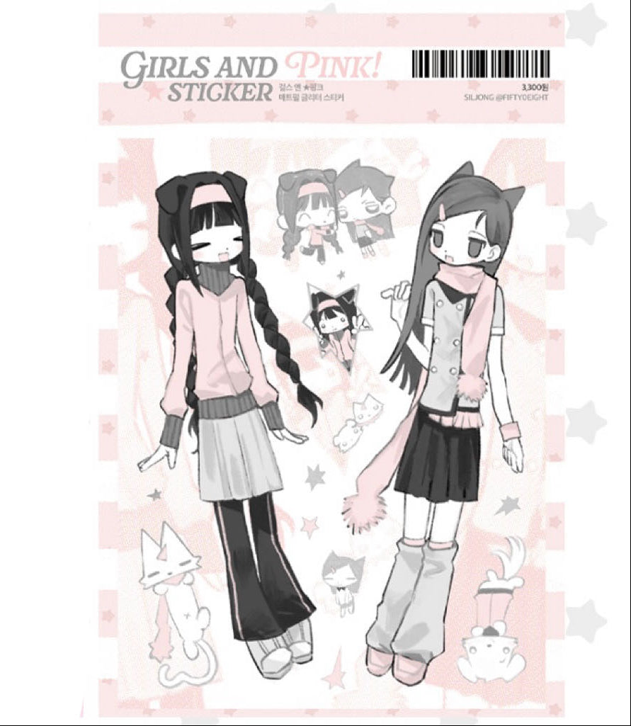 [Siljong] Girls And Pink Sticker
