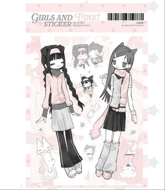 [Siljong] Girls And Pink Sticker