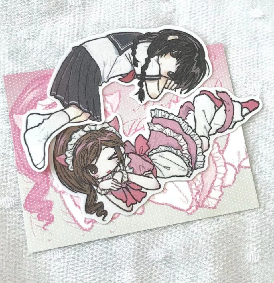[Amustew] Pink Gray Sticker