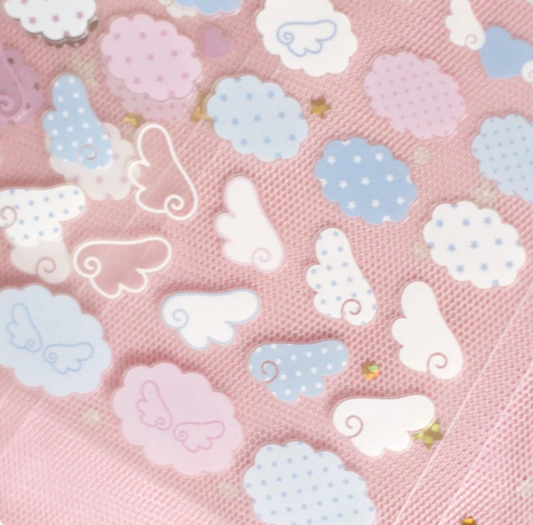 Angora Lora Angel Wing Clear Sticker