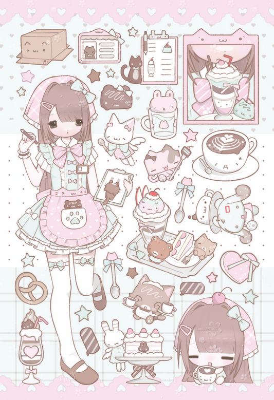 [Cat Cookies] Confession Sticker Sheet