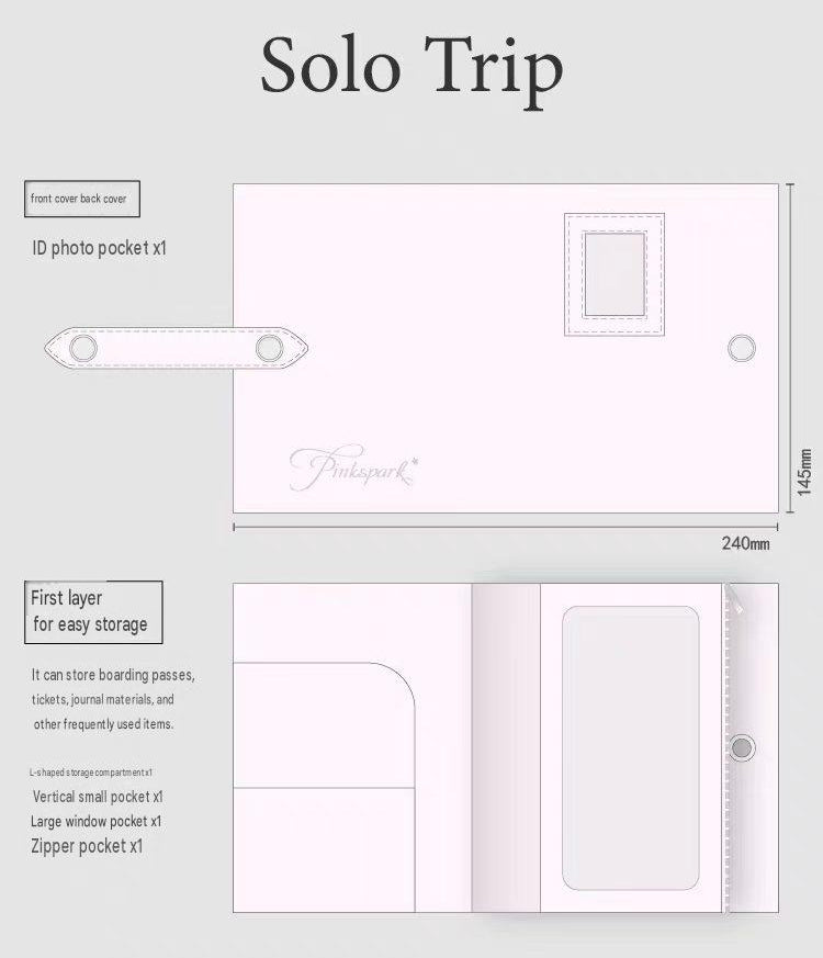 Pinkspark A7 Solo Trip Binder & Organizer