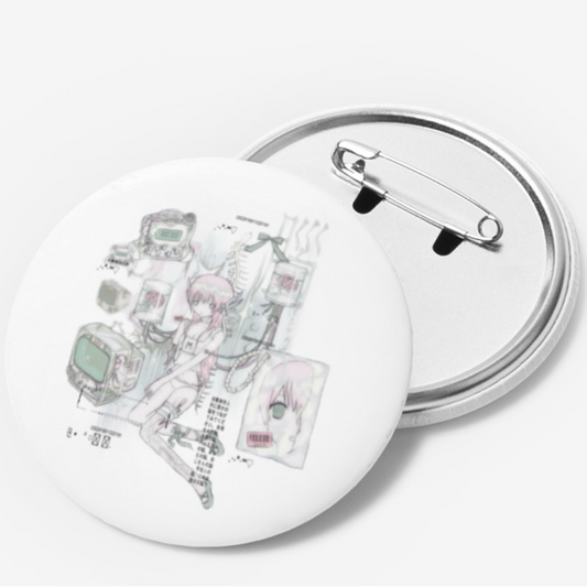 Milky Heart Electric Angel Pin Button