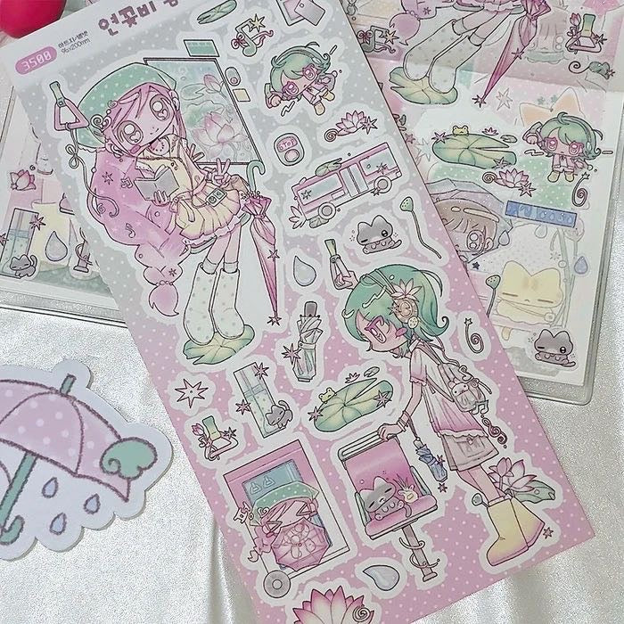[Ako Aikong] Rain Talk Lotus Sticker