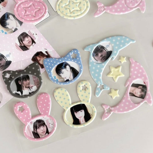 Sweets Shop Animal Frame Puffy Sticker