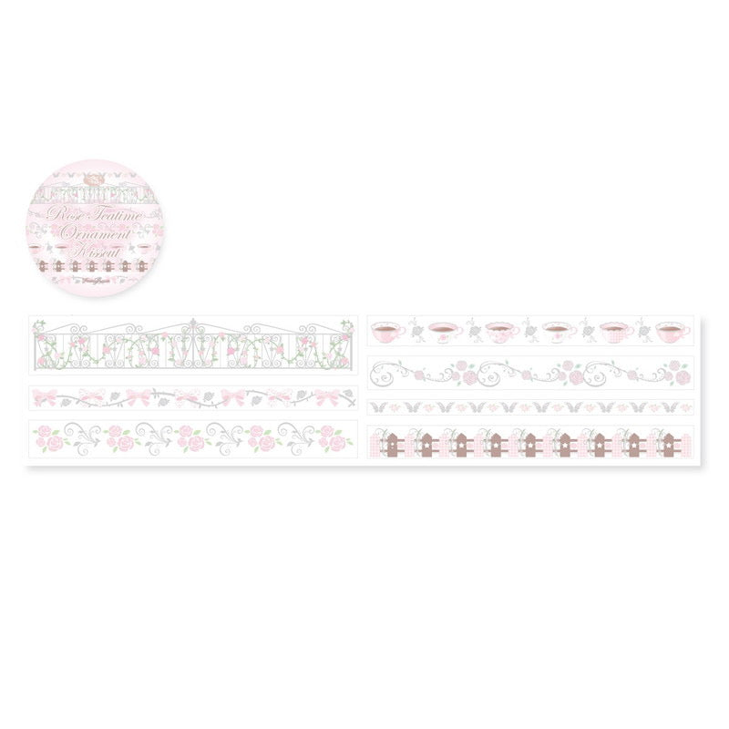[Pearly Button] Rose Coffee Kiss Cut Tape