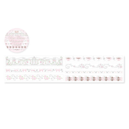 [Pearly Button] Rose Coffee Kiss Cut Tape