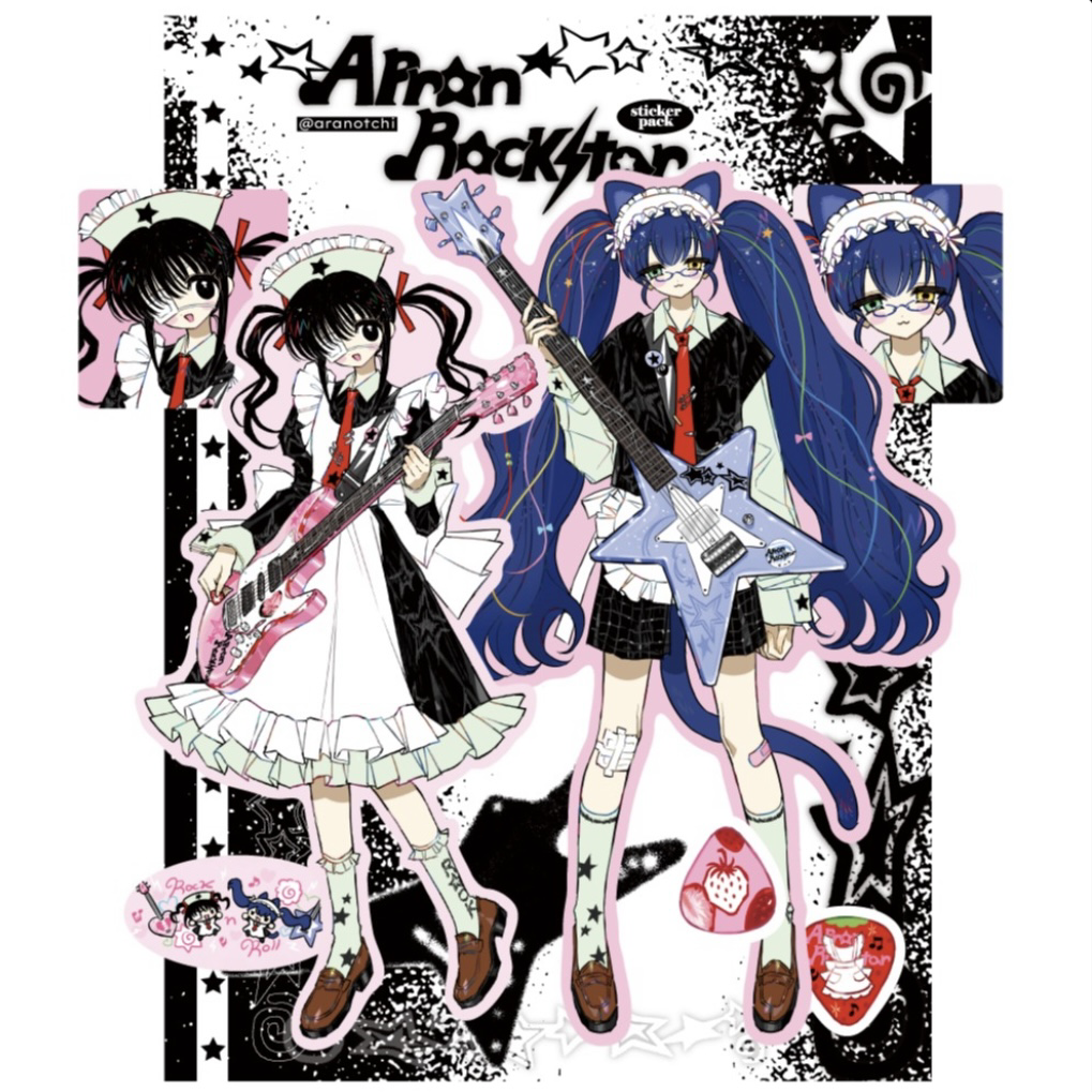 [Aranotchi] Apron Rockstar Die Cut Sticker Pack