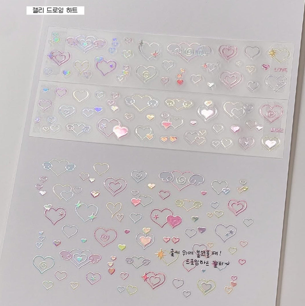[Magos] Jelly Drawing Heart Kiss Cut Tape