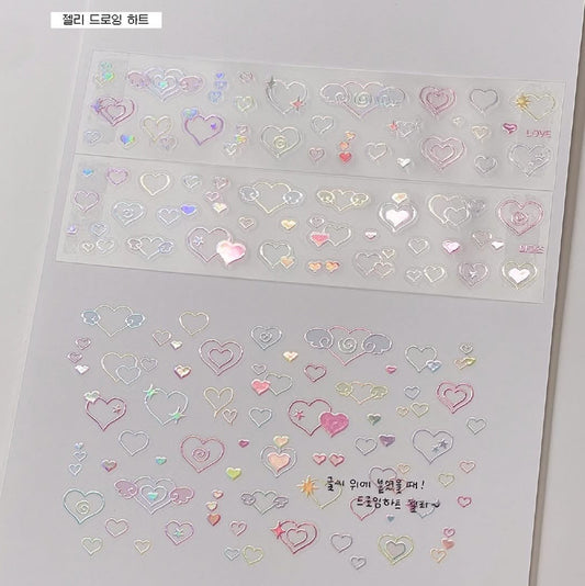 [Magos] Jelly Drawing Heart Kiss Cut Tape