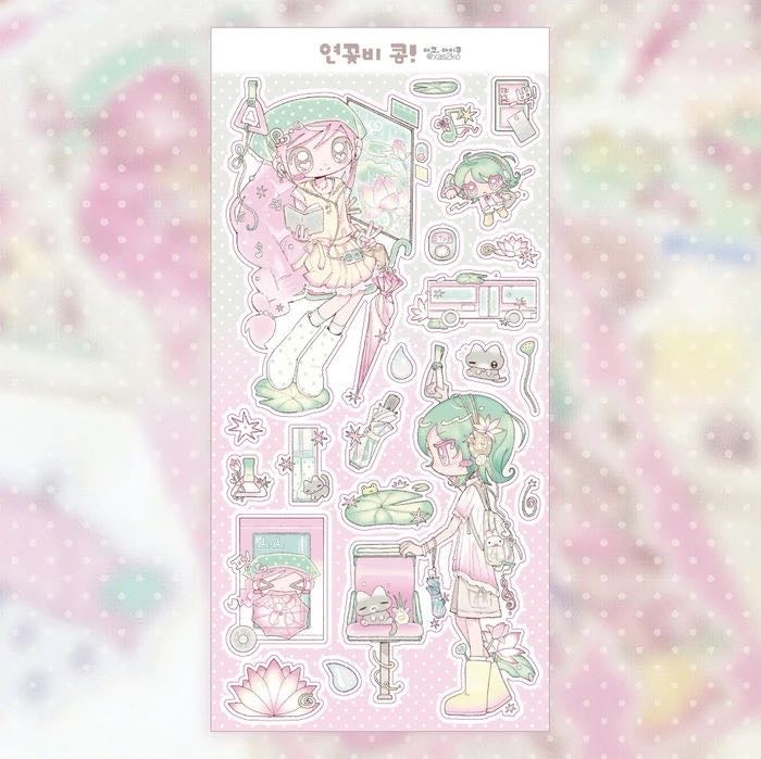 [Ako Aikong] Rain Talk Lotus Sticker
