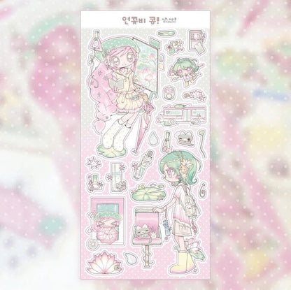 [Ako Aikong] Rain Talk Lotus Sticker