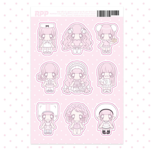 Pumpum Lonely Girl Meta Mini White Summer Sticker