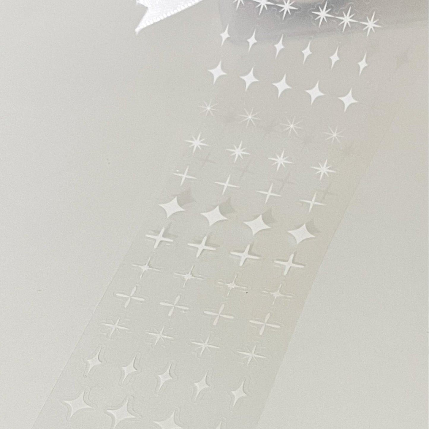 White Star Kiss-cut Tape Sticker  [1 Loop Sample]