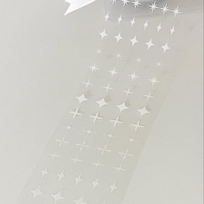 White Star Kiss-cut Tape Sticker  [1 Loop Sample]