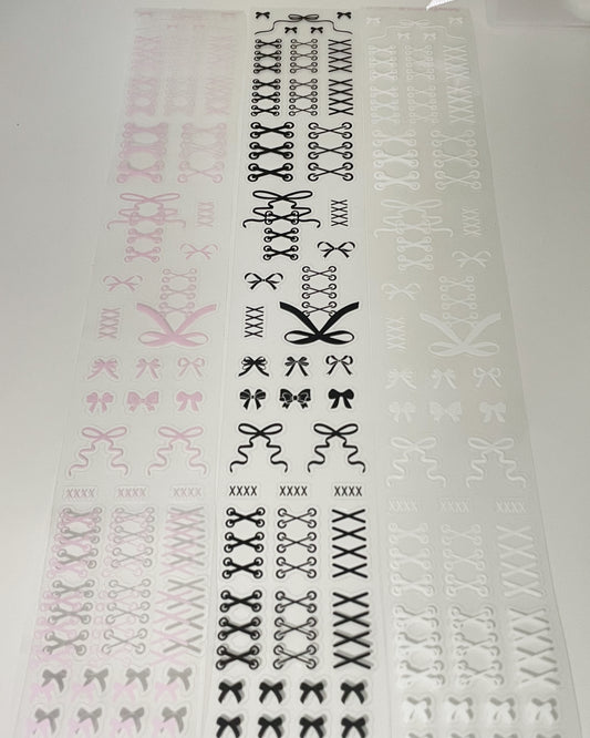 Balletcore Ribbon Kiss-cut Sticker Tape 12”