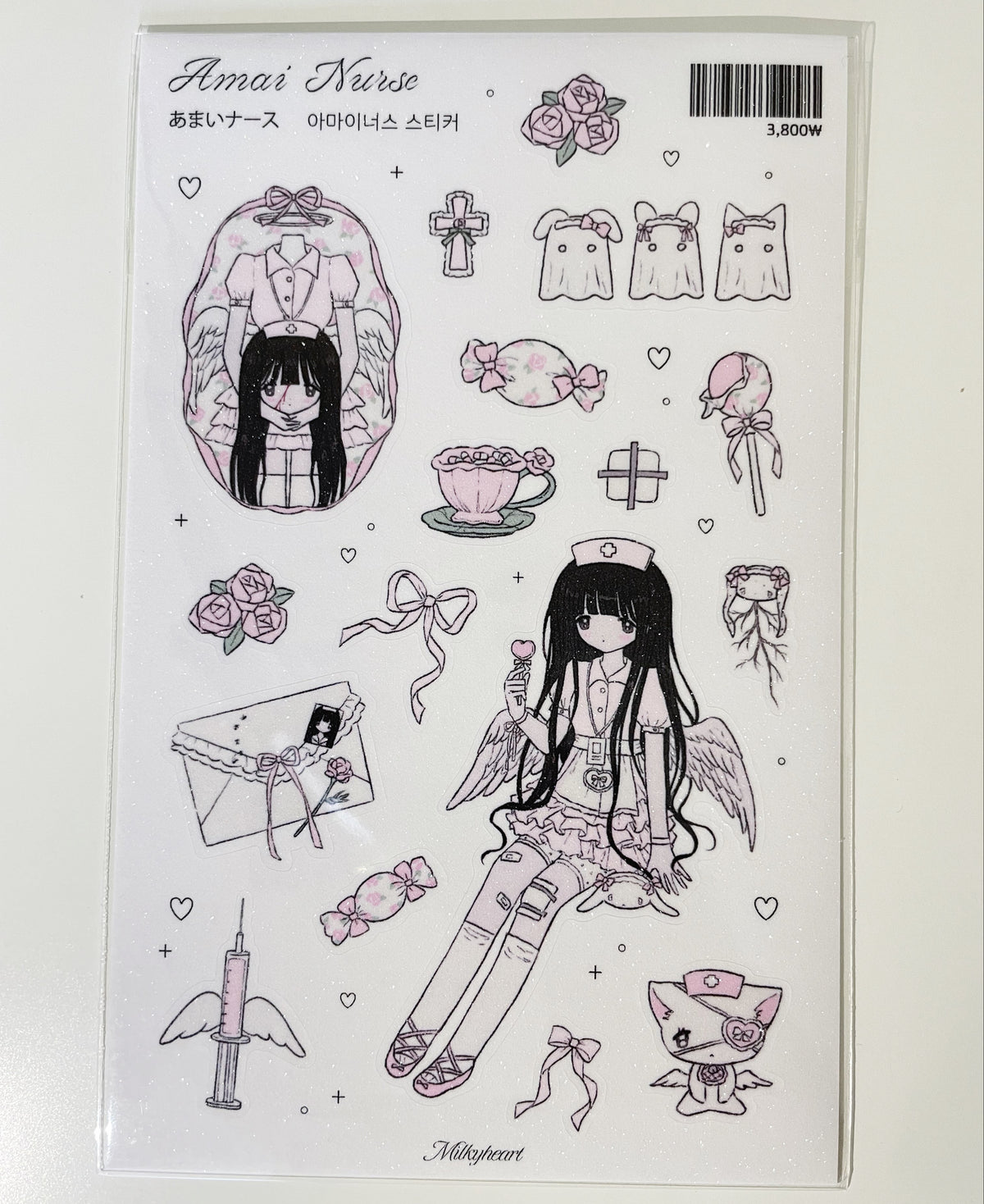 Milky Heart Amai Nurse Sticker