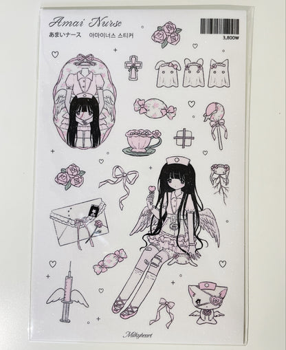 Milky Heart Amai Nurse Sticker