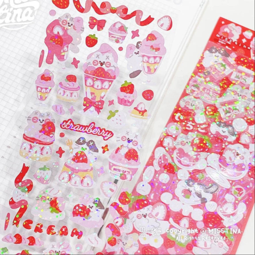 Misstina Strawberry Kitty Sticker