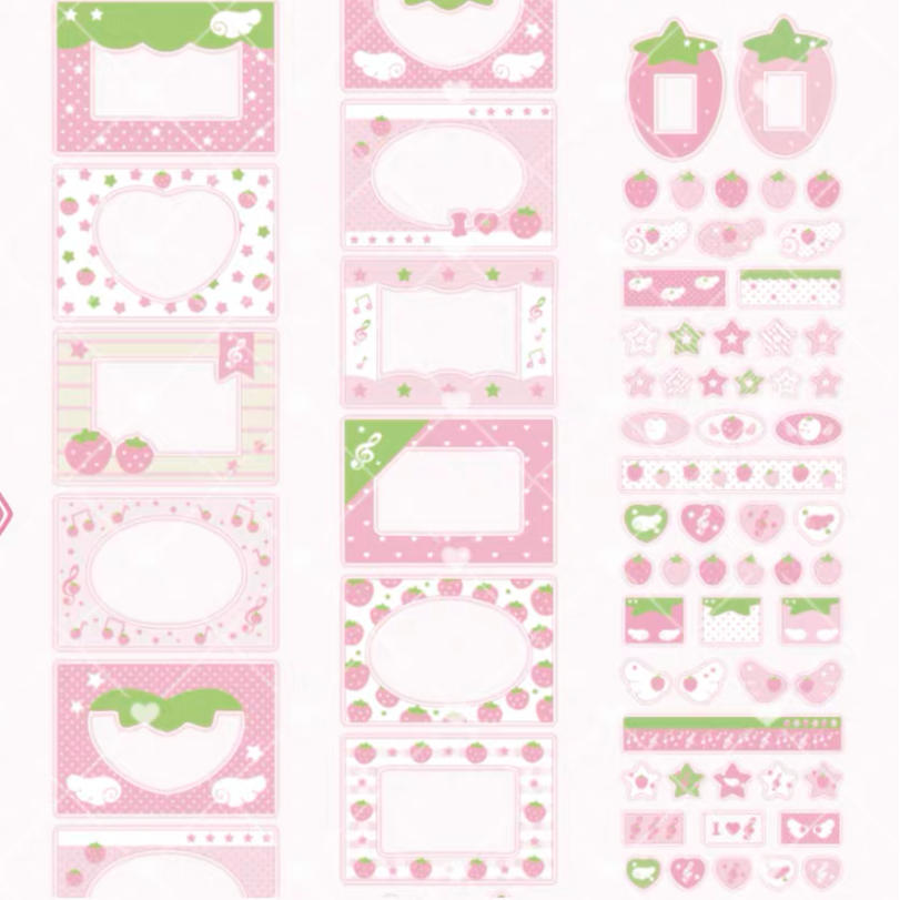 PakuPaku Strawberry Frame Kiss Cute Tape