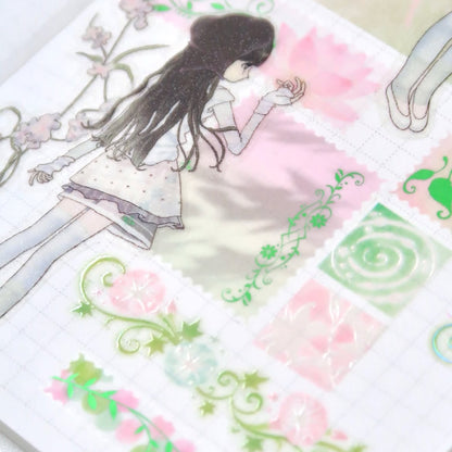 [Pearly Button] Mossy Green Stamp Kiss Cut Tape