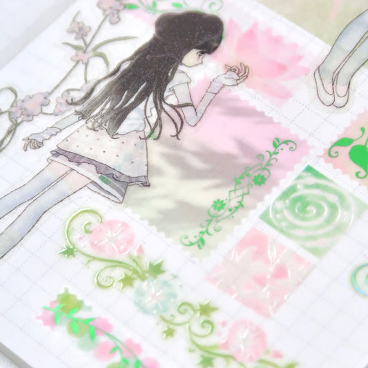 [Pearly Button] Mossy Green Stamp Kiss Cut Tape