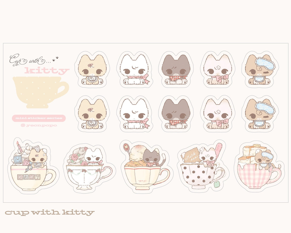 [Yeonpopo] Cup With Kitty Sticker