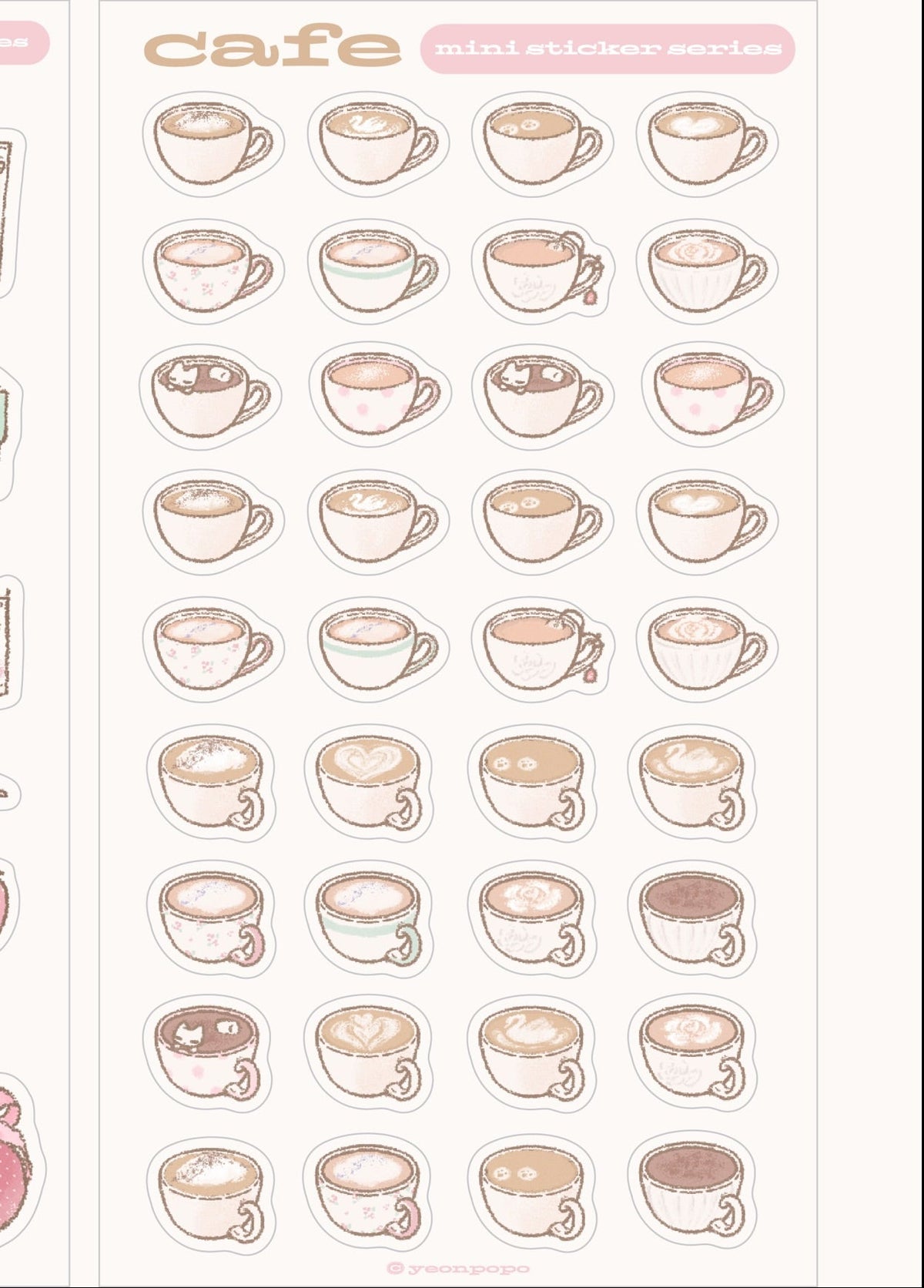 [Yeonpopo] Cafe Mini Sticker