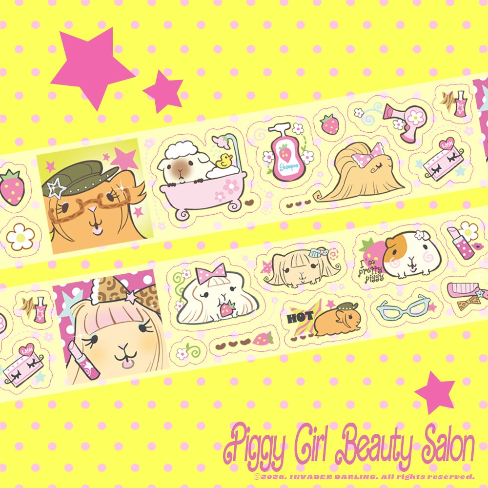 [Invader Darling] Piggy Girl Beauty Salon Kiss Cut Tape