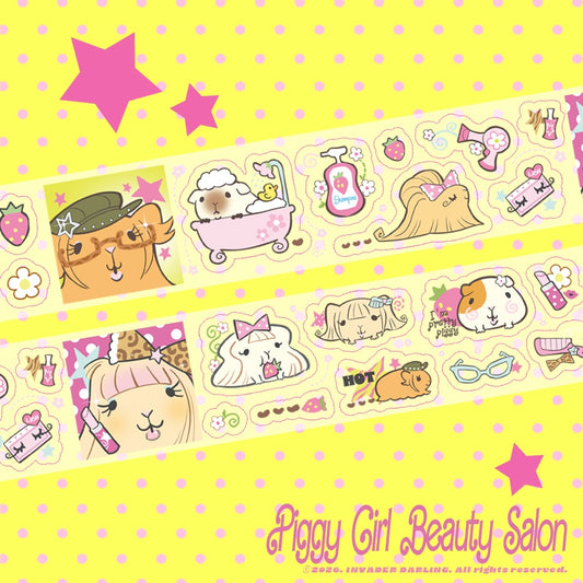 [Invader Darling] Piggy Girl Beauty Salon Kiss Cut Tape