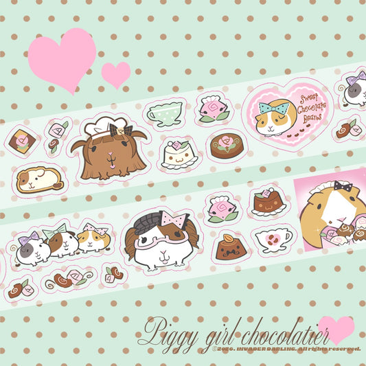 [Invader Darling] Piggy Girl Chocolatier Kiss Cut Tape